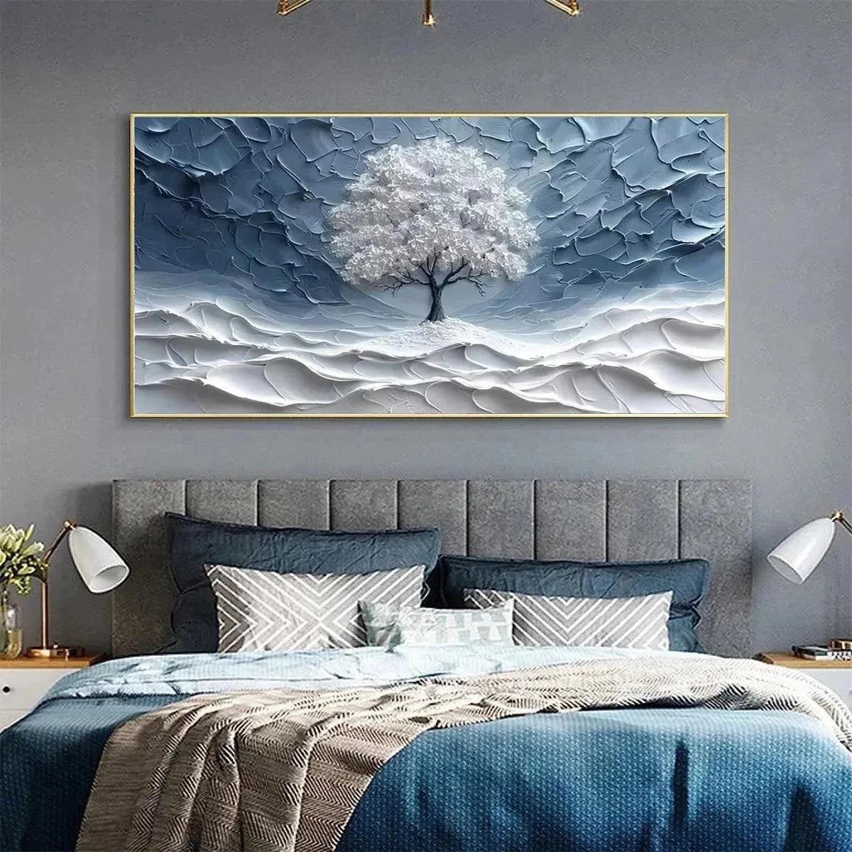 WINTER'S EMBRACE | rectangular format, hand-painted canvas edge
