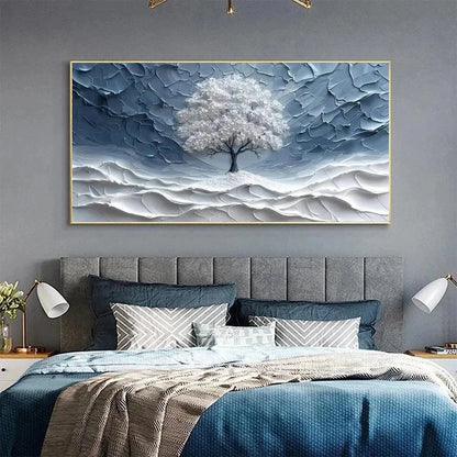 WINTER'S EMBRACE | rectangular format, hand-painted canvas edge