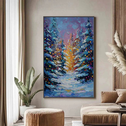 WINTER'S GLOW | Landscape closeup, raised brushwork detail