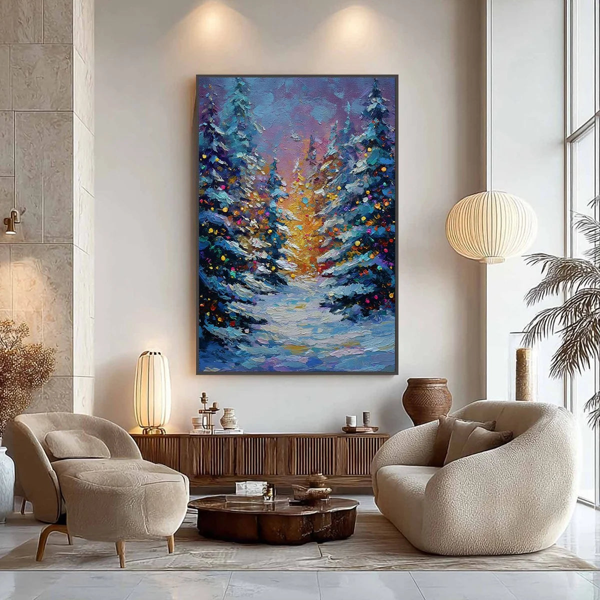 WINTER'S GLOW | black frame version on white wall