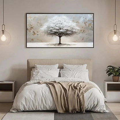 WINTER'S GRACE | gold frame stretched on neutral wall