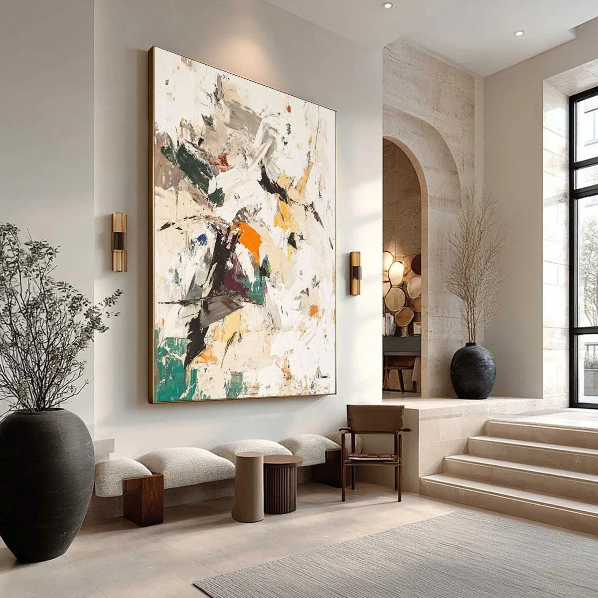 WINTER'S KISS | rectangular format, hand-painted canvas edge