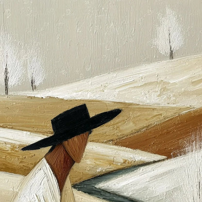 WINTER'S REPOSE | rectangular format, hand-painted canvas edge