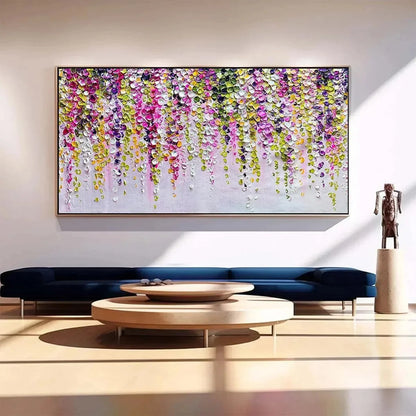 WISTERIA CASCADE | Abstract closeup, raised brushwork detail