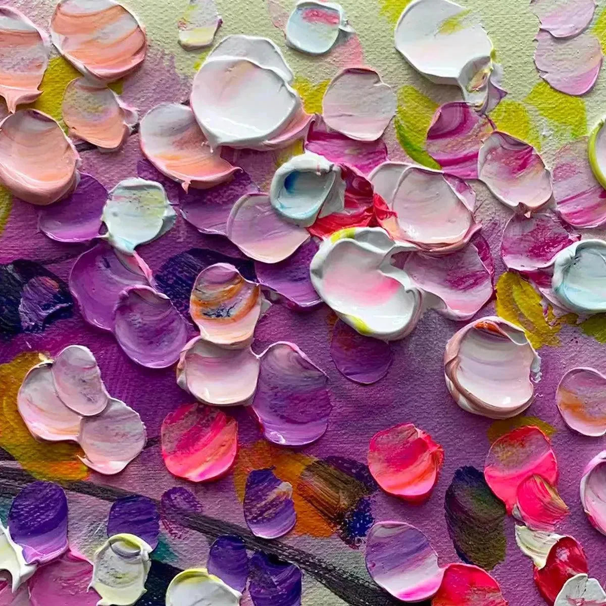 WISTERIA CASCADE | rectangular format, hand-painted canvas edge