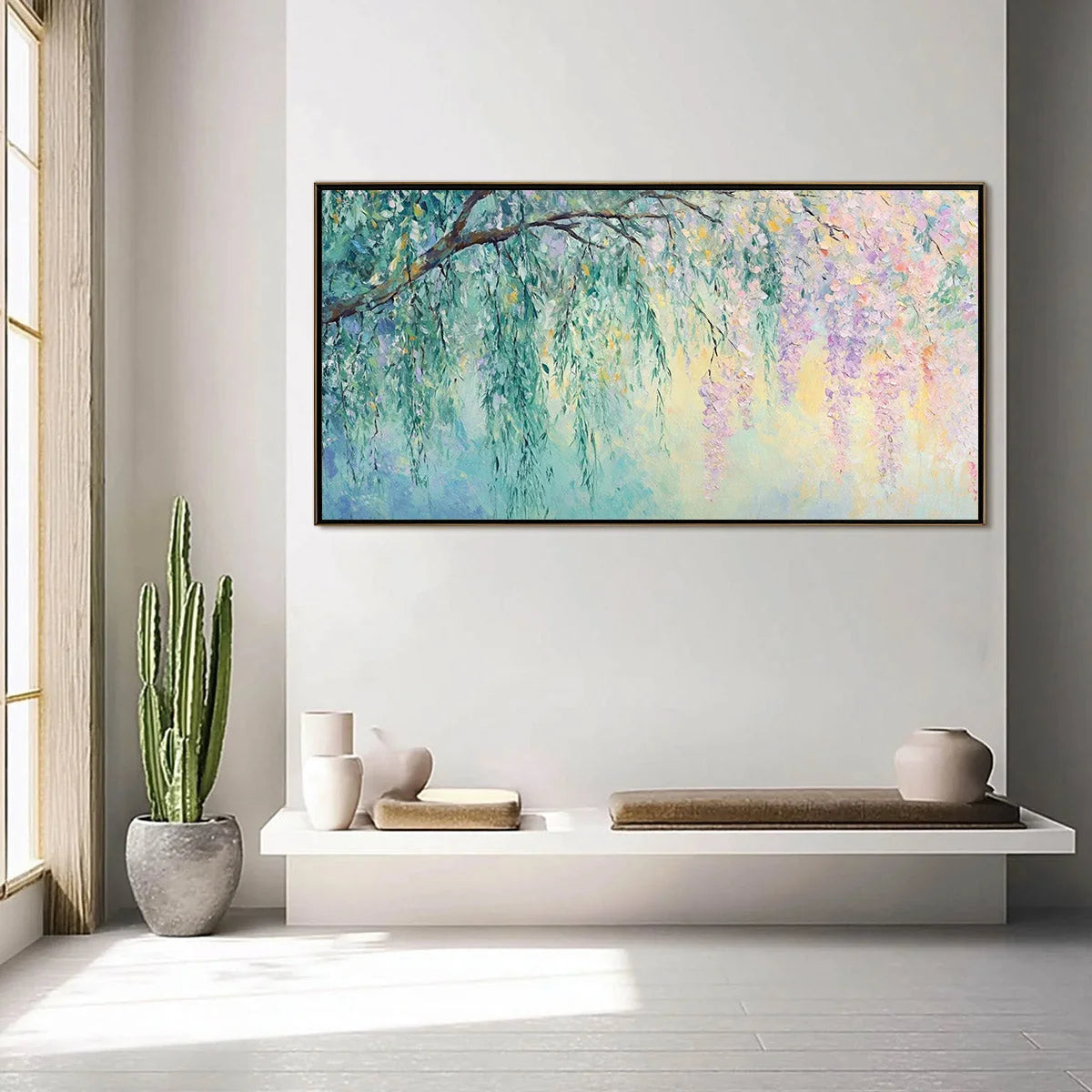 WISTERIA WHISPER | Impressionist closeup, raised brushwork detail