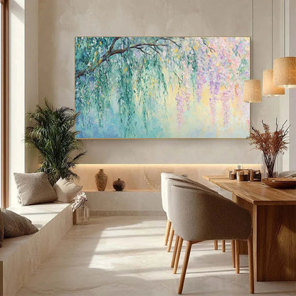 WISTERIA WHISPER | rectangular format, hand-painted canvas edge