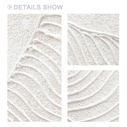 Witte bergschildering met 3D-structuur: abstracte, minimalistische oversized muu #4