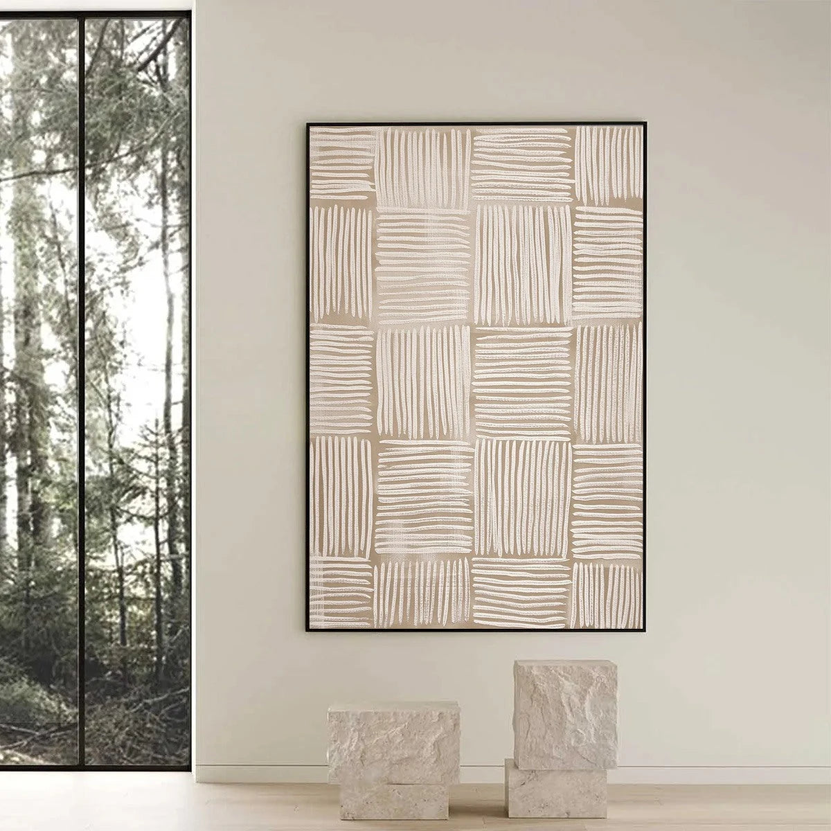 WOVEN CALM | black frame version on white wall
