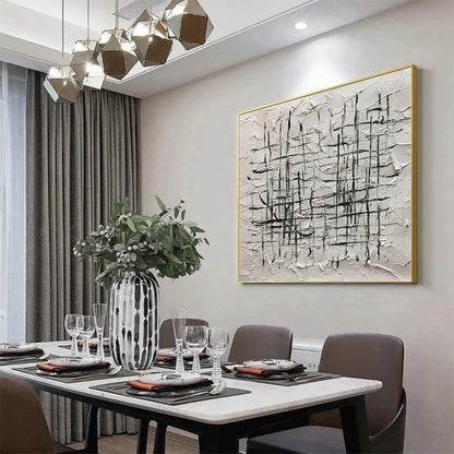 WOVEN LINES | beige palette, original  art