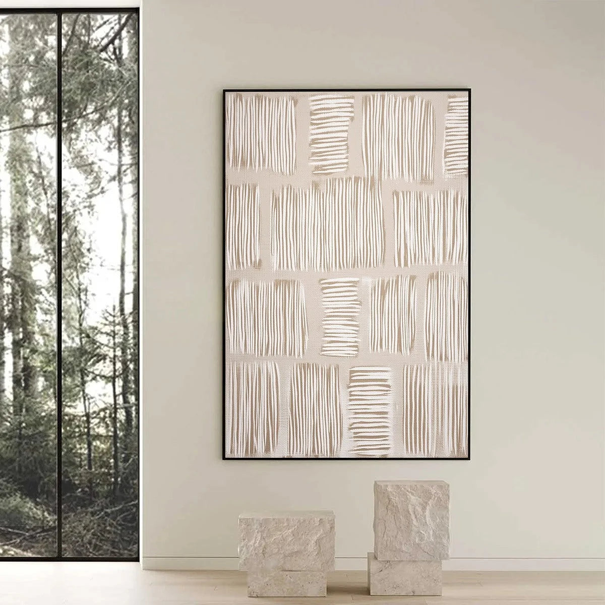 WOVEN PATHS | black frame version on white wall