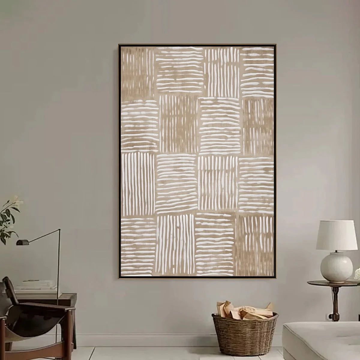 WOVEN RHYTHM | black frame version on white wall