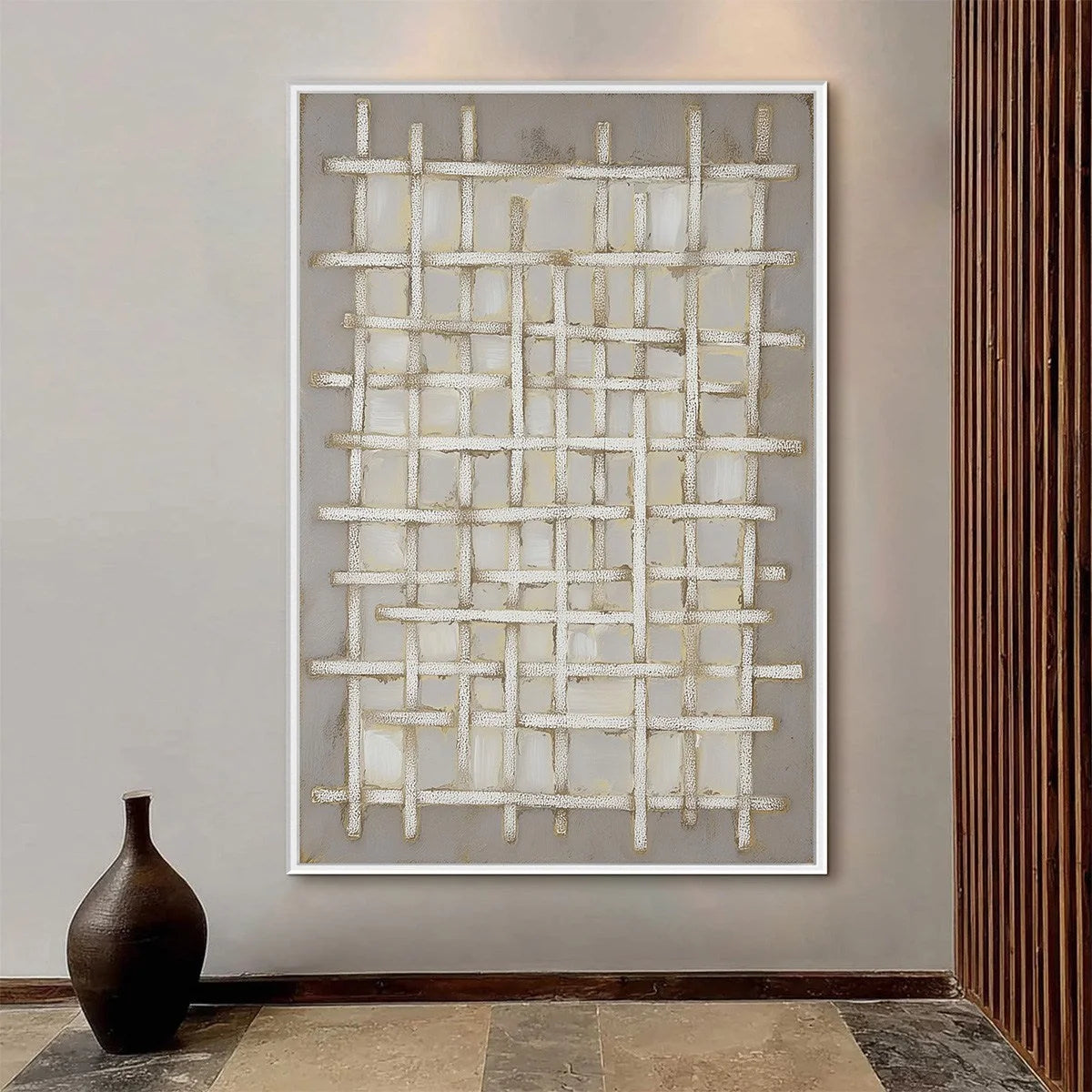 WOVEN | Minimalist closeup, raised brushwork detail