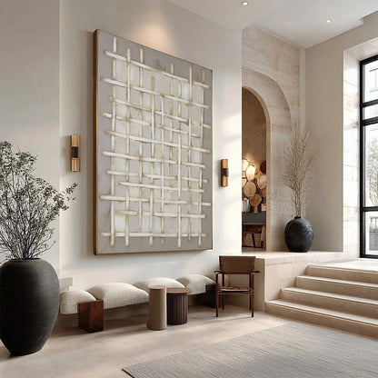 WOVEN | rectangular format, hand-painted canvas edge
