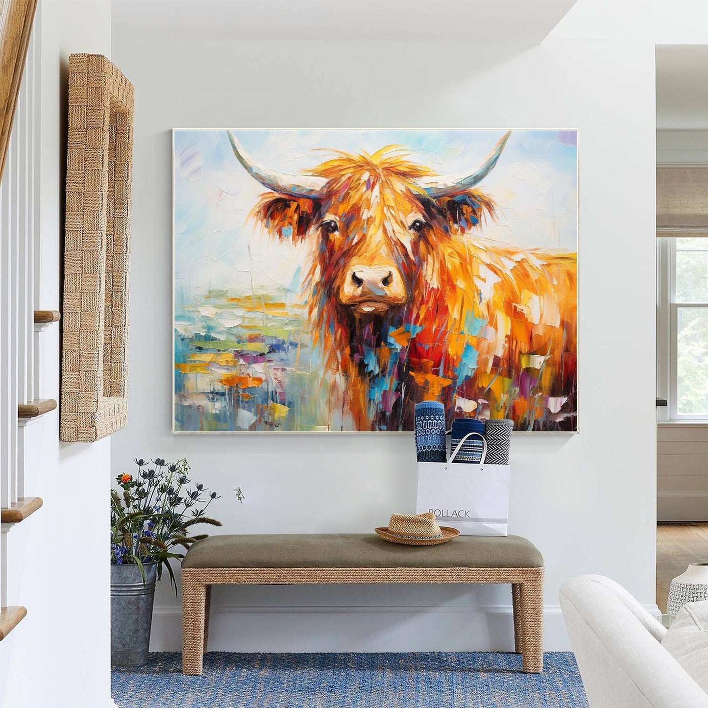 Yak Painting: Textured Pop Art, Farmhouse Animal Wall Decor #2