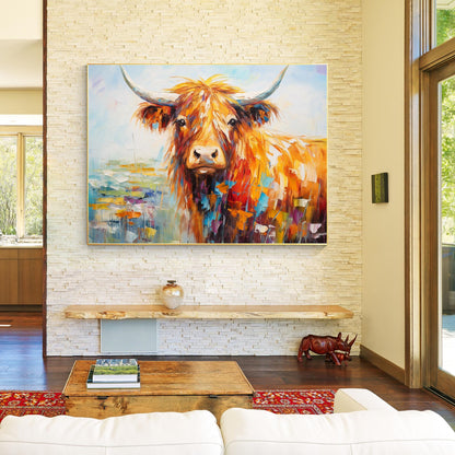 Yak Painting: Textured Pop Art, Farmhouse Animal Wall Decor #3