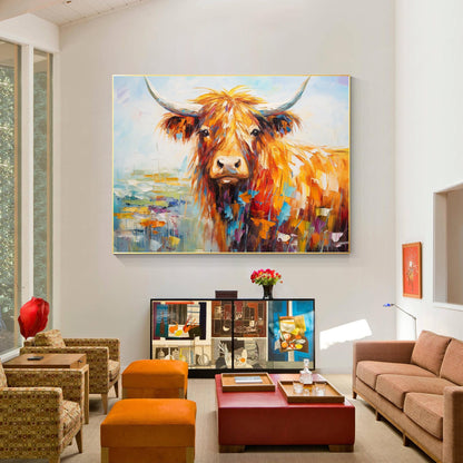 Yak Painting: Textured Pop Art, Farmhouse Animal Wall Decor #5