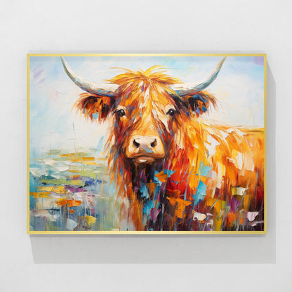 Yak Painting: Textured Pop Art, Farmhouse Animal Wall Decor #8