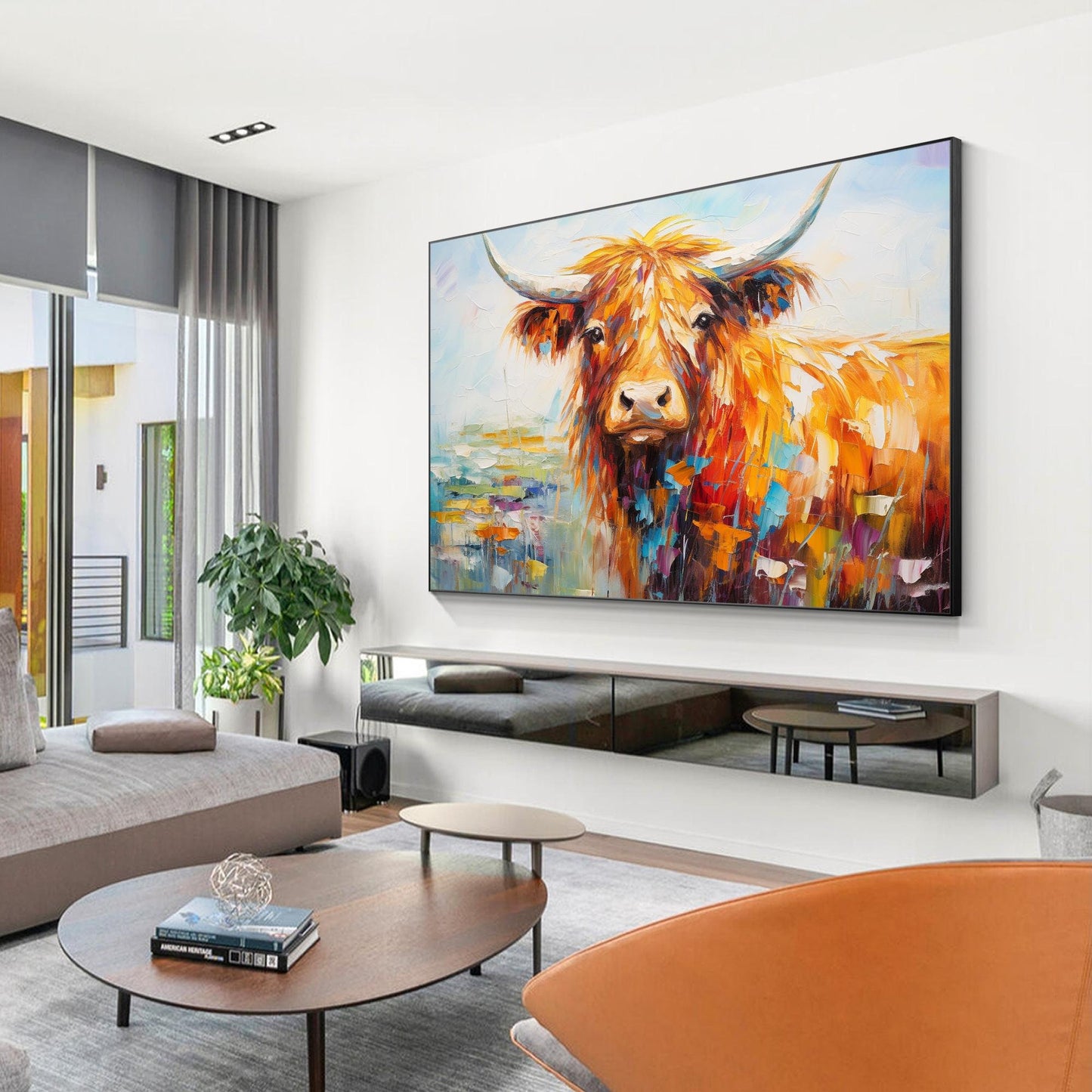 Yak Painting: Textured Pop Art, Farmhouse Animal Wall Decor #1