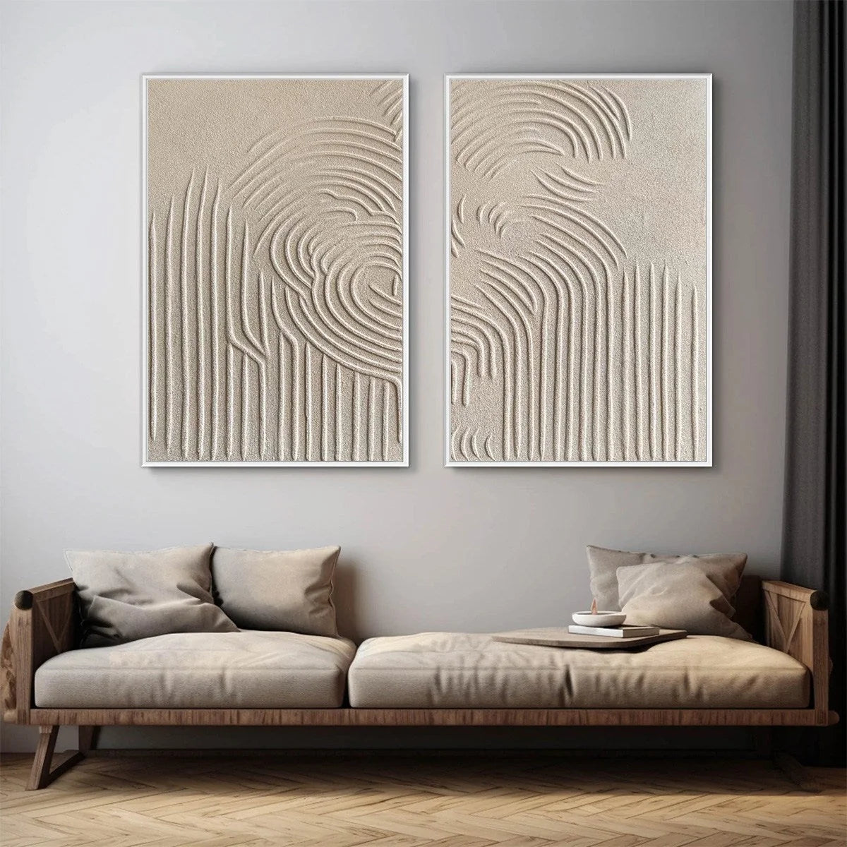 ZEN CASCADE | rectangular format, hand-painted canvas edge