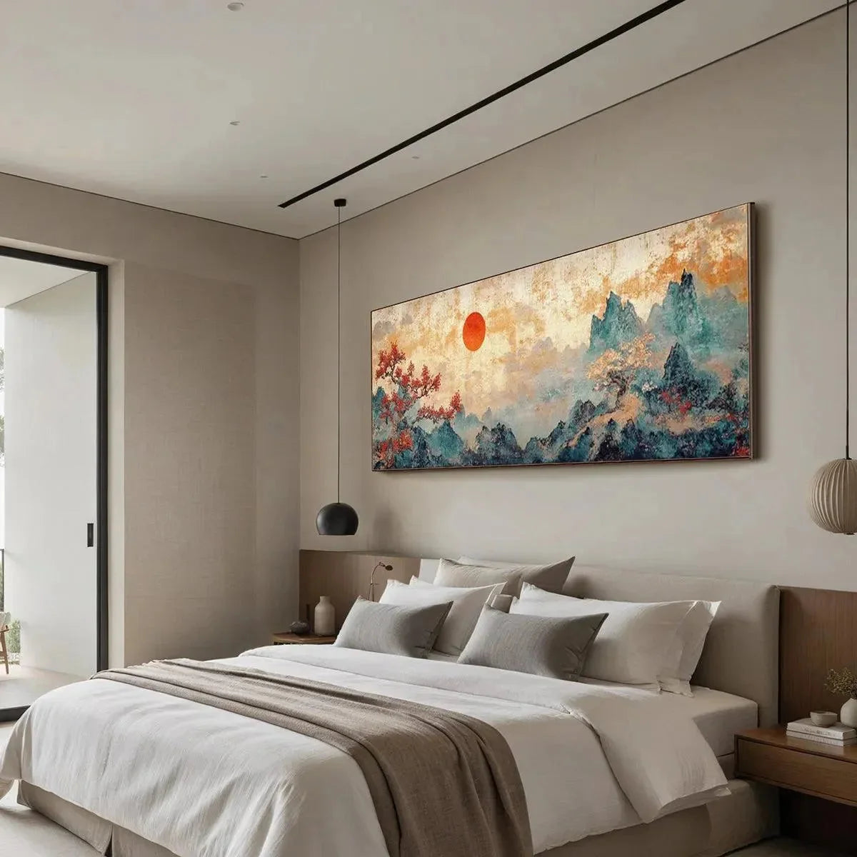 ZEN MOUNTAIN SUNSET PANORAMIC | rolled canvas, ready for custom framing