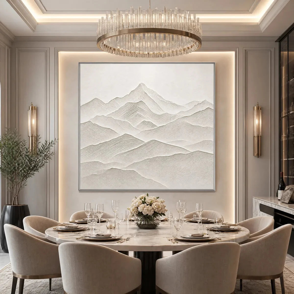 ZENITH | gold frame stretched on neutral wall