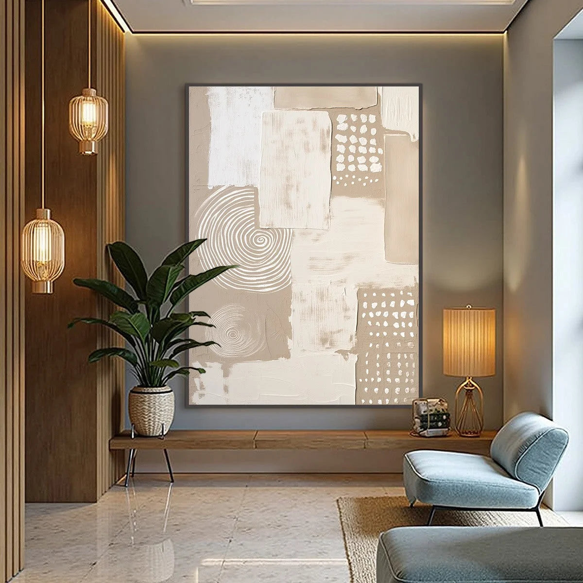 ZENITH | gold frame stretched on neutral wall