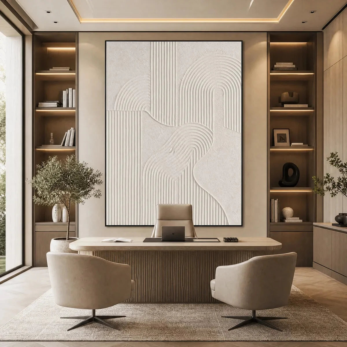 ZENITH | gold frame stretched on neutral wall