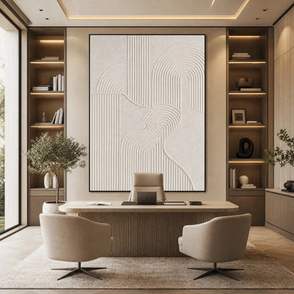 ZENITH | gold frame stretched on neutral wall