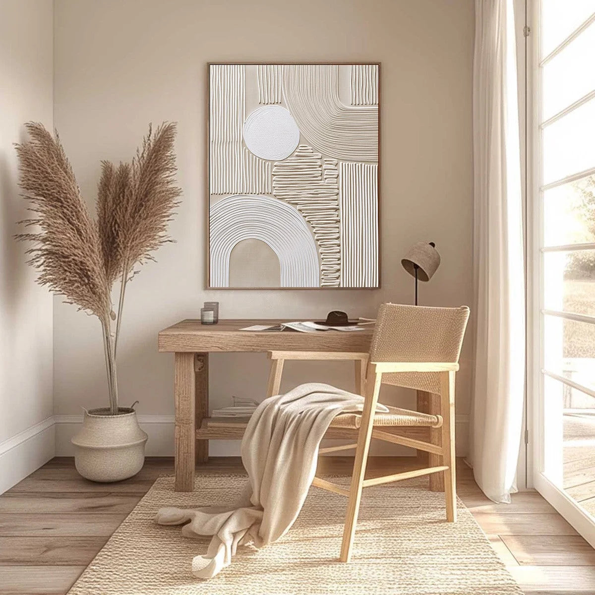 ZENITH | gold frame stretched on neutral wall